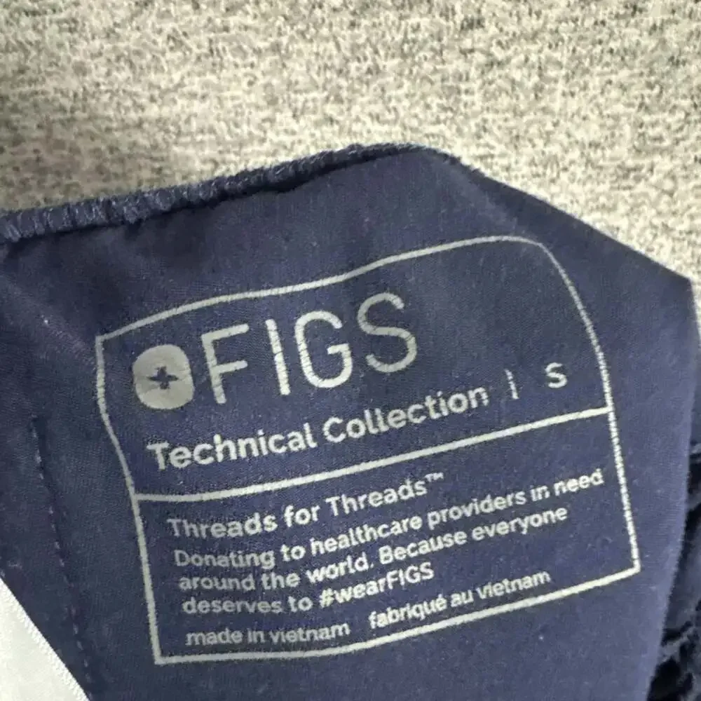 Figs Women’s Size Small Navy Blue Zamora Cargo Scrub Pant - Pockets Mid-Rise